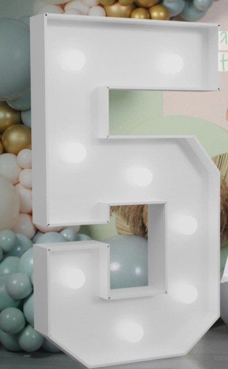 Imprsv Light-Up Number 5 Birthday Or Party Decor. 3ft Tall