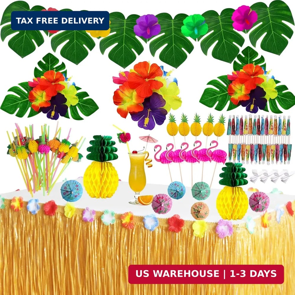 Tropical Luau Party Decorations Set Hawaiian Beach Theme Party Favors Luau Party