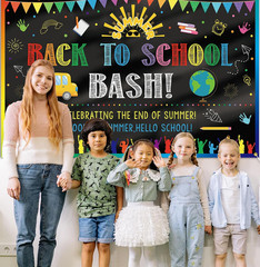 Back to School Bash Backdrop Banner End of Summer Back to School Decoration Firs