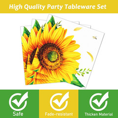 96 Pcs Sunflower Party Supplies Sunflower Themed Party Decoration Sunflower Part
