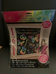 HIPPIE Girl Peace Scene Setter WALL DECORATING KIT New