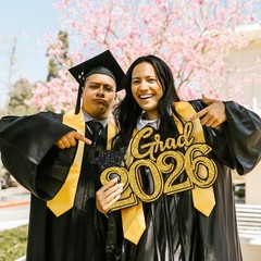 Graduation Party Decorations for Class of 2026 Gold Grad 2026 Wood Sign Phot…