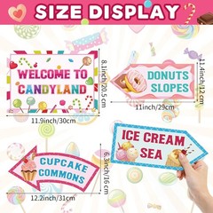20 Pieces Candyland Decorations Welcome to Signs Candy Party…