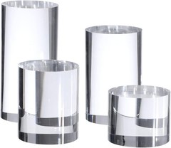 Clear Polished Acrylic Cube Cylinder Round Photo Props, Transparent Solid Acryli