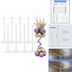 Tekxyz 23.6 Inch Height Clear Acrylic Balloon Stand For Table Centerpiece