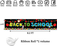Back to School Decorations Backdrop Banner Backdrop Black Welcome First Day of S