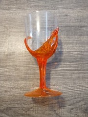 Orange Skeleton Hand Plastic Wine Glass Goblet Halloween Bar Prop Party 7″h