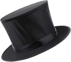 Black Top Hat Magician Collapsible Hat for Kids Teen Boys Birthday Party Comedy