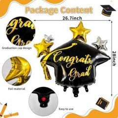3Pcs Graduation Cap Balloons Large Congrats Grad Foil Balloons for Class of 2…