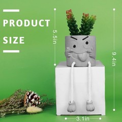 Zerzsy Artificialplant Succulents in Cement Pots with 1 Pcs Set/Tongue