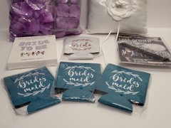 Bride Bachelorette Wedding Party BUNDLE Balloons Flower Pedals Koozies Garter