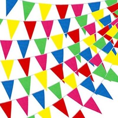 300 Colorful Pennant Flags, 375ft Multicolor Banners for Party & Shop Decor