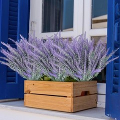 TURNMEON 10 Bundles Artificial Lavender Flowers for 10 Bundles, Gray Purple