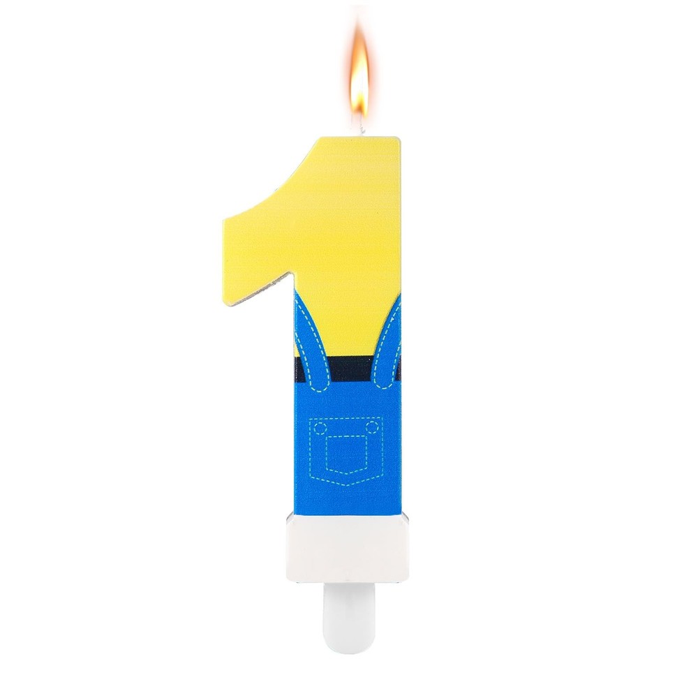 Lasuroa Anime Themed Birthday Candle, Blue & Yellow, Multicolor, 7cm Height