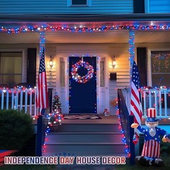 91.5ft Connectable Patriotic Lights – Outdoor Waterproof
