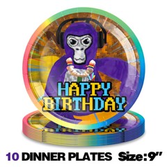 Birthday Party Supplies Set Plates Cups Tablecloth Napkins for Gorilla Tag Party