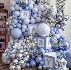 Dusty Blue Balloons 110 Pcs Garland Kit Different Sizes 5 10 12 18 Inch