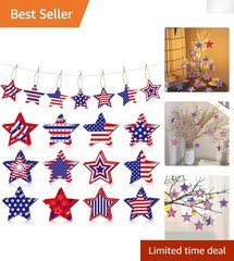 Effortless Patriotic Decor: 24 Star Hanging Ornaments for Any Celebration