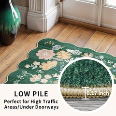 2×4 Rug Washable for Entryway – Non-Slip 2′ x 4′ (Rectangular), Green