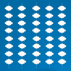 5Pcs White Clouds Paper Garland, 49Ft Hanging Garlands 3D Cloud Party Banner for