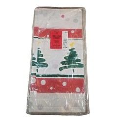 Table Cover Vintage Sealed Christmas Tree Tablecloth 54″ x 102″ Crepe Paper