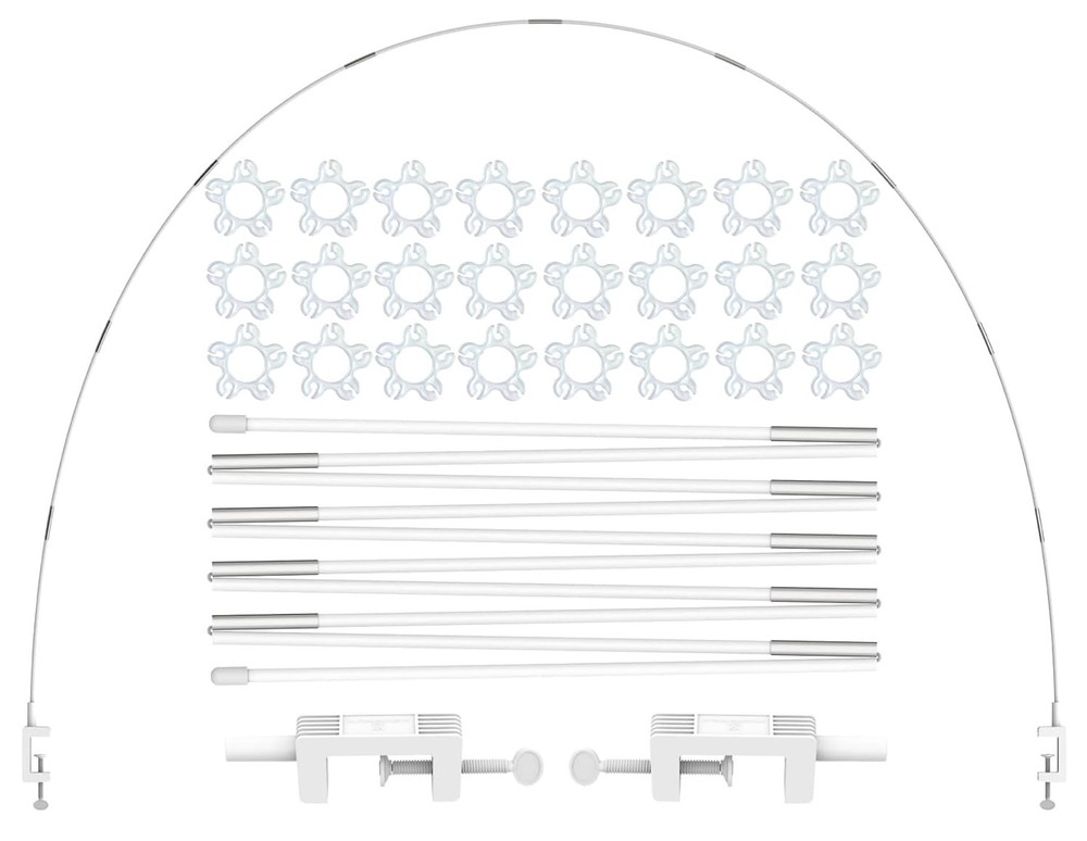 LANGXUN 12ft White Table Balloon Arch Kit, Balloon Arch Stand Frame for Birth…