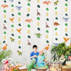 52Ft Dinosaur 3rd Birthday Party Decorations Green, Orange, Red, Yellow