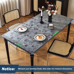 OstepDecor Floral Table Protector 16 x 60 Inch 1.5mm Plastic Waterproof Desk Cov