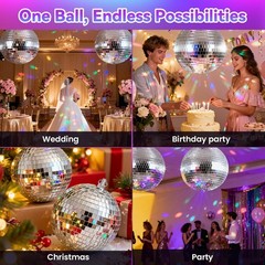 Stunning 2-Pack Silver Disco Balls – 8 Inch Reflective Elegance for Events