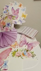 7 PC Honeycomb Paper Butterfly Tabletop Decorations UNUSED 5 X 6 Inches