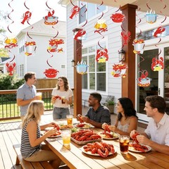 Crawfish Boil Party Decorations 20 Piece Crawfish Birthday Hanging Swirl for …