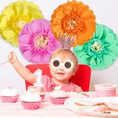 Giant Paper Flower Set Party Decoration Vibrant Crepe Tissue Floral Display New