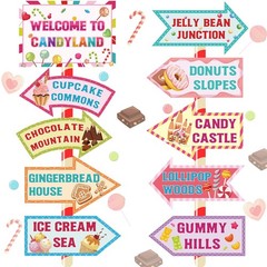 20 Pieces Candyland Decorations Welcome to Various, Pastel and vibrant colors