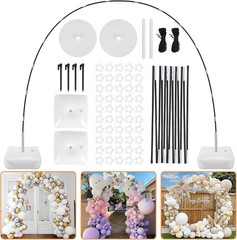 Balloon Arch Kit, 8ft Tall & 9ft Wide Adjustable Balloon Arch Frame Stand wit…