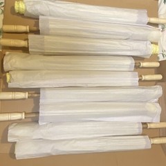 Wood & Paper Parasol Design Umbrellas Yellow Set of 9, Party,Wedding Decorations