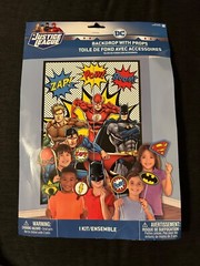 DC Justice League 4 pc. 27.8x40in Backdrop w/ 12 Props Kit