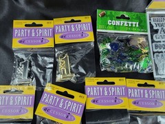 Party & Spirit Accessories Gold Silver #1 Football Charms & Helmet Confetti Lot