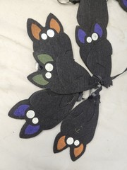 Vintage Halloween Banner Garland Black Bat Felt Figure Party Supplies Home Decor
