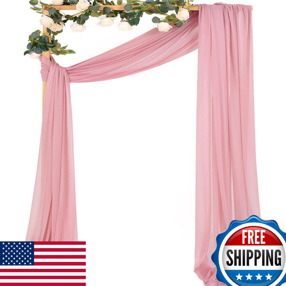 MLMC Dusty Rose Wedding Arch Draping Fabric 29″x20FT Extra Long Gauze Panel