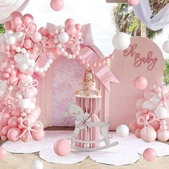 Pink Balloon Garland Arch Kit Coquette Birthday Decorations 176Pcs Pink Bow L…