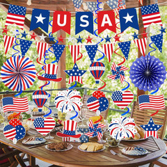 37Pcs 4Th of July Decorations Patriotic Decorations USA Banner Red White Blue Pa