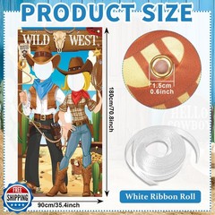 Western Cowboy Backdrop Decorations Party Wild West Photo Prop Backdrop Banne