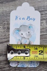 100 Elephant Baby Shower IT’S A BOY Blue Gray Thank You Party Favor Tag/Labels