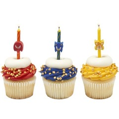 Sonic The Hedgehog Candles Video Game Theme Birthday Cake Decor 6P