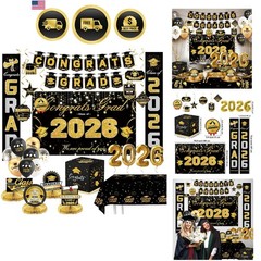 Graduation Decorations 2026 Party Supplies Banner Balloons Tablecloths