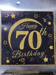 4pcs 70th Birthday Decorations Boxes, Black Gold Happy 70 Birthday Boxes