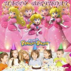 Princess Peach Toadstool Party Supplies Backdrop Banner Vinyl Birthday Gift