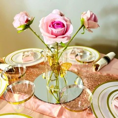 16Pack Round Mirror Centerpieces for Tables, Acrylic Round Mirror Trays Plate…
