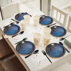 Complete Space Party Tableware Set for 24 Guests – 96 Pcs Party Essentials