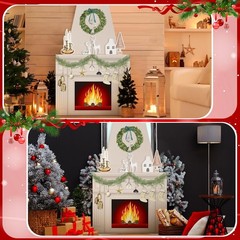 Cardboard Fireplace for Christmas Large Prop 3D Fake Centerpiece 38 x 30 x 7